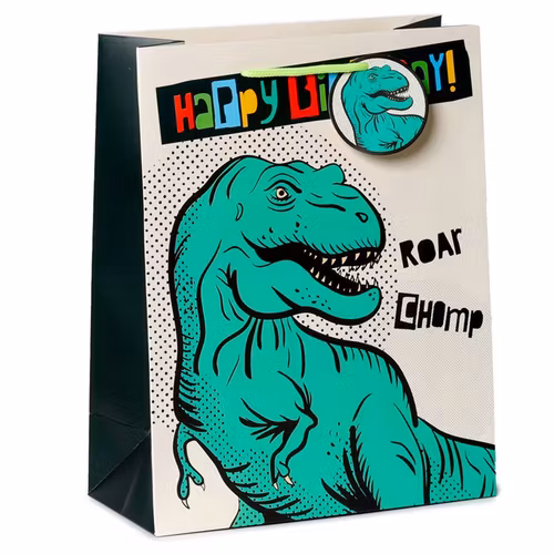 Presentpåse Stor- Happy Birtday Dinosaurie