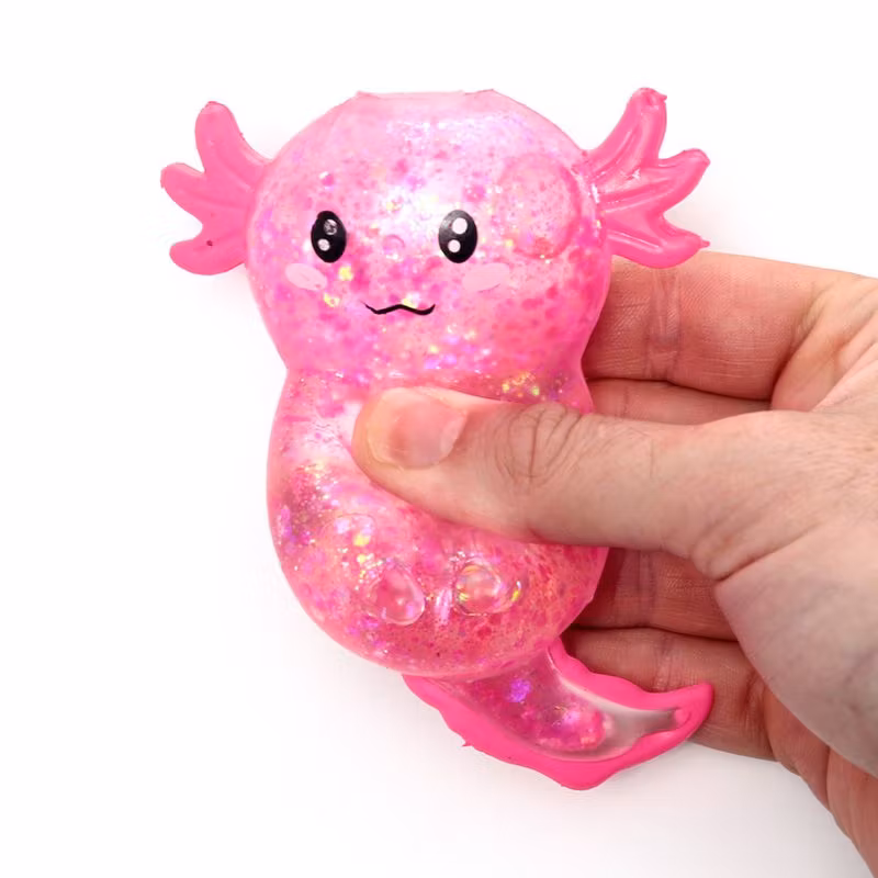 Klämmig Glitter Axolotl Sterssleksak