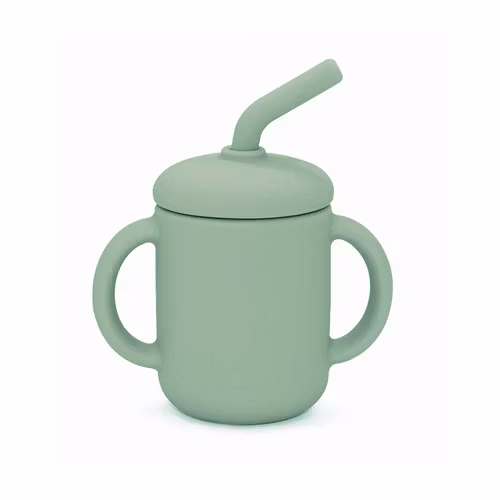 Mugg med sugrör silikon cameo grön- Summerville