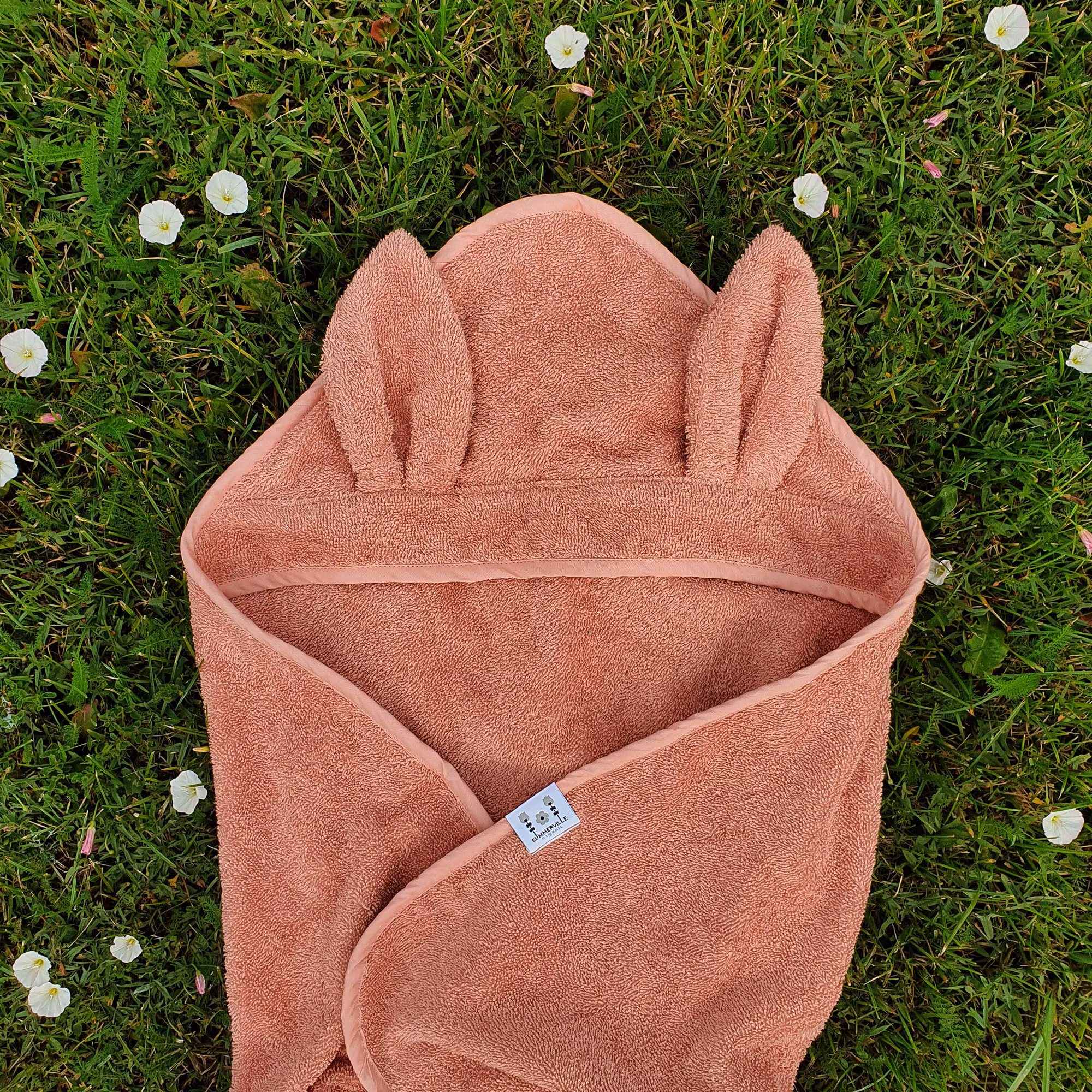 Ekologisk Badcape Med Kanin Öron Misty Rose - Summerville