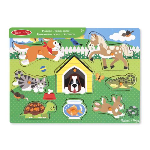 Knopppussel i trä -Husdjur- Melissa & Doug