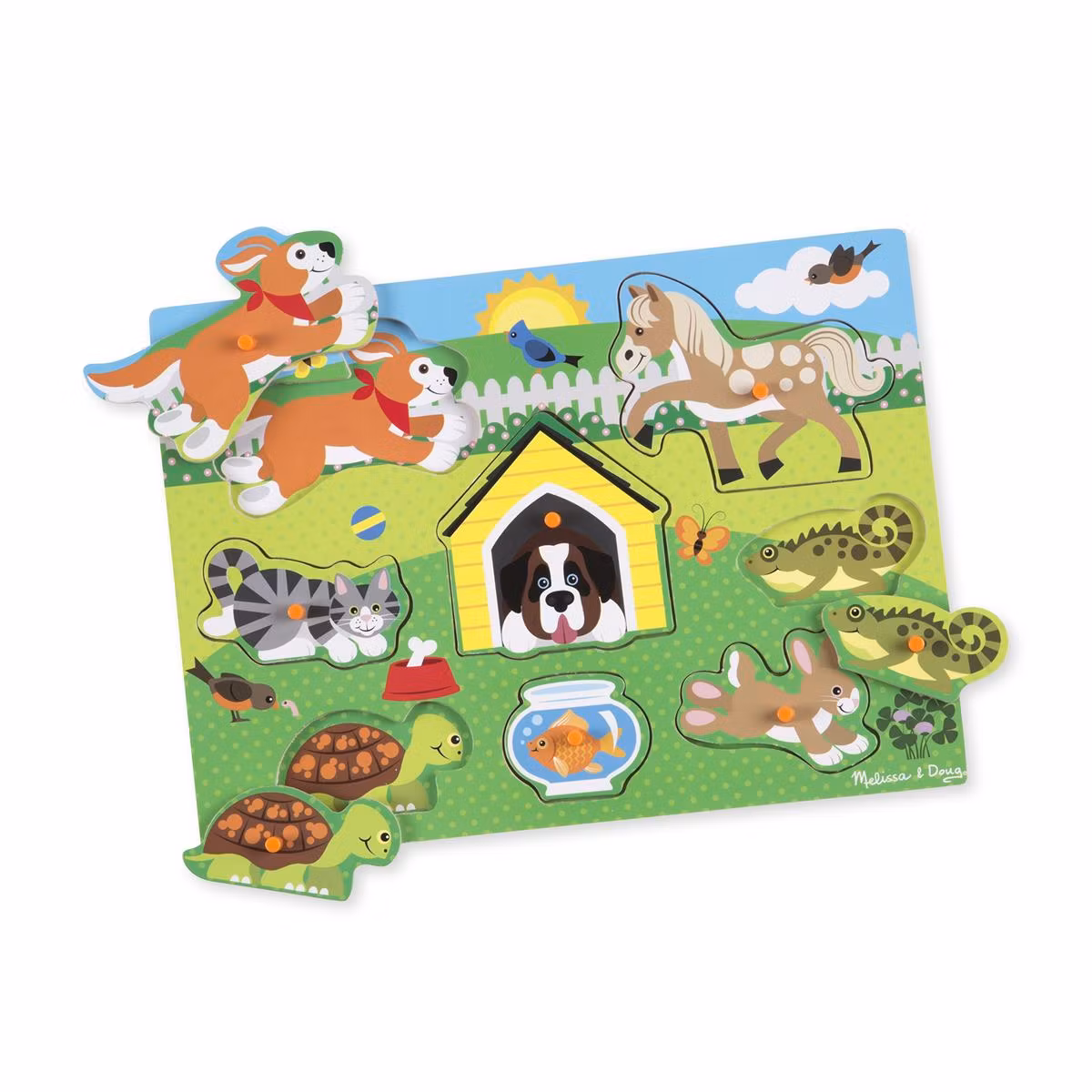 Knopppussel i trä -Husdjur- Melissa & Doug