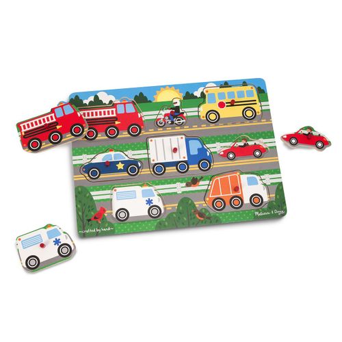 Knopppussel i trä -Fordon- Melissa & Doug