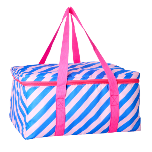Bag Med Rosa & Blåa Ränder- Picknick