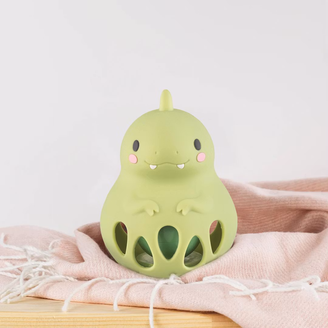Silicone Rattle- Dino