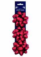 3-pack Bows Red Glitter