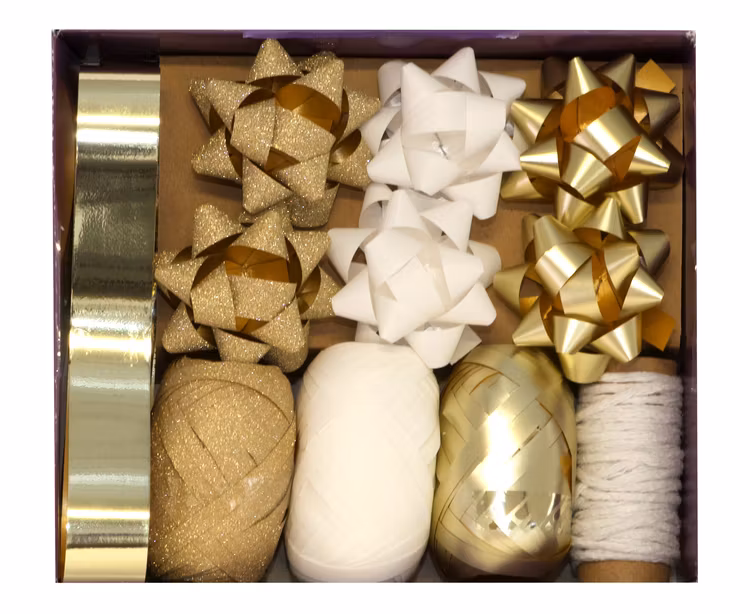 Gold Bow and Ribbon Set