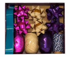 Pink and Gold Bow and Ribbon Set