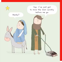 Card Xmas Mow Lawn