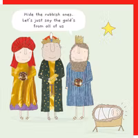 Card Xmas Rubbish Gold