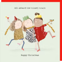 Card Xmas Tinsel Train