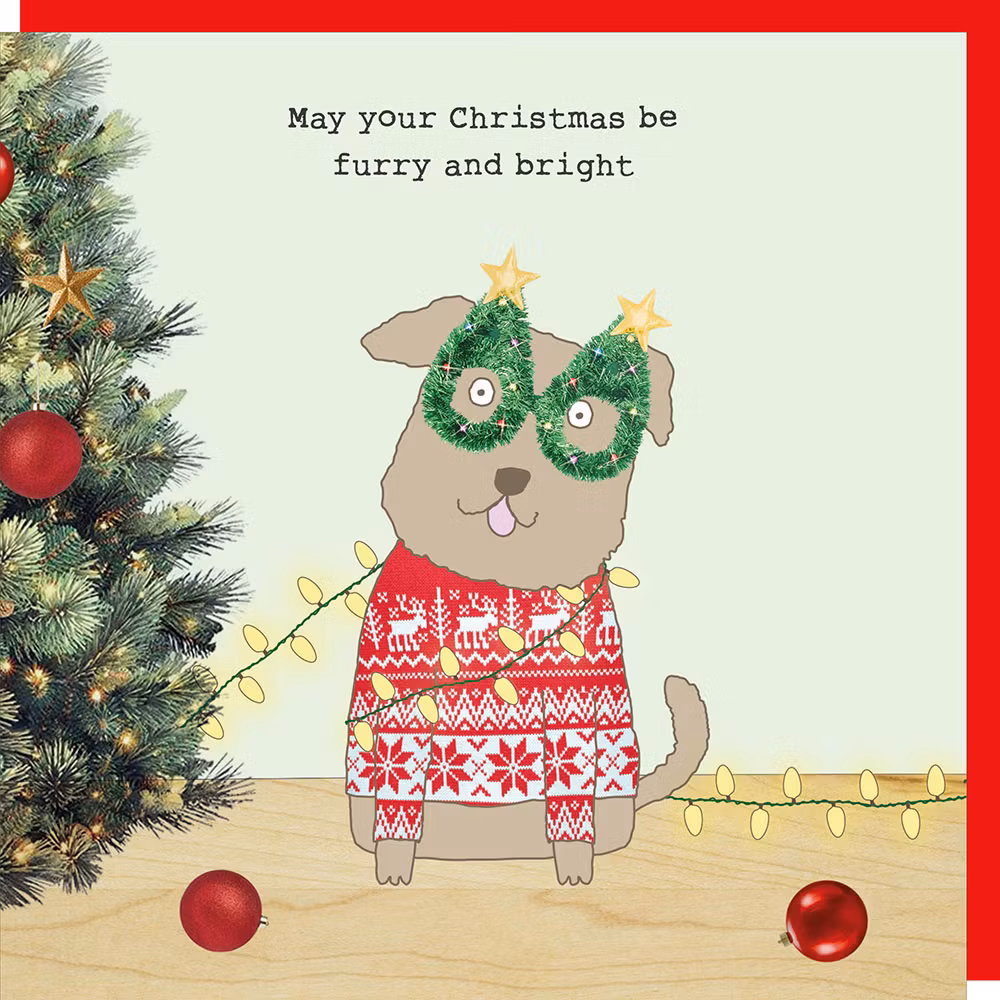 Card Xmas Dog Bright