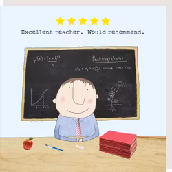 Card Five Star Teacher Boy