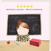 Card Five Star Teacher Girl