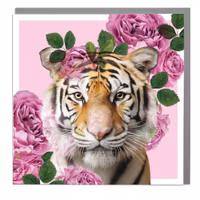 Card Full Bloom Tiger Art