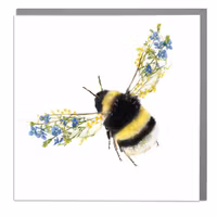 Card Wildlife Botanical Side View Bumble Bee