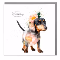 Card Wildlife Botanical Sausage Dog