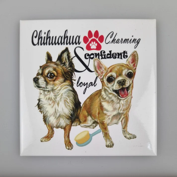 Fridge Magnet Chihuahua w text