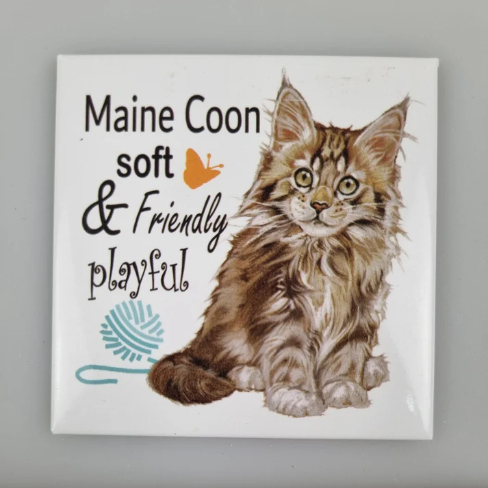 Fridge Magnet Main Coon w text
