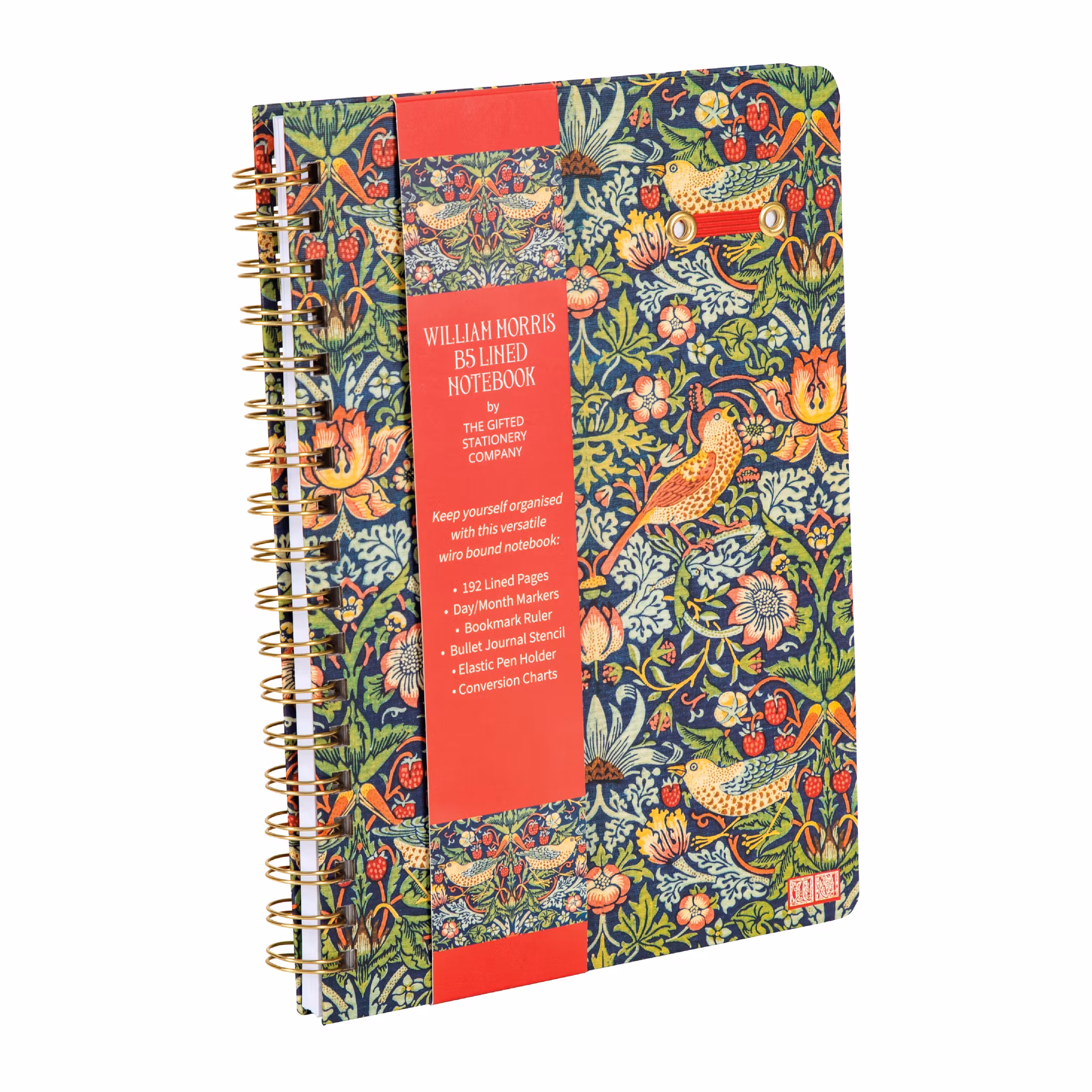 William Morris - Strawberry Thief B5 Lined Notebook