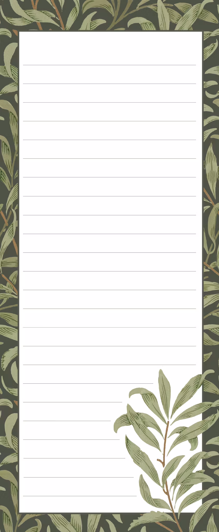 William Morris - Willow & Rose Shoppinglist