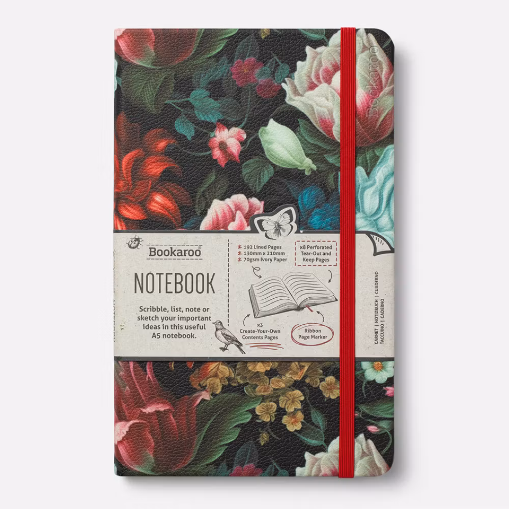 A5 Notebook Dark Floral