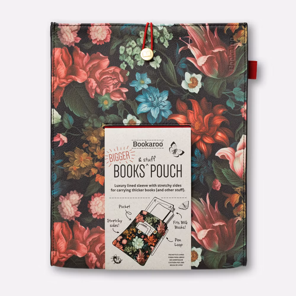 Books & Stuff Pouch Dark Floral