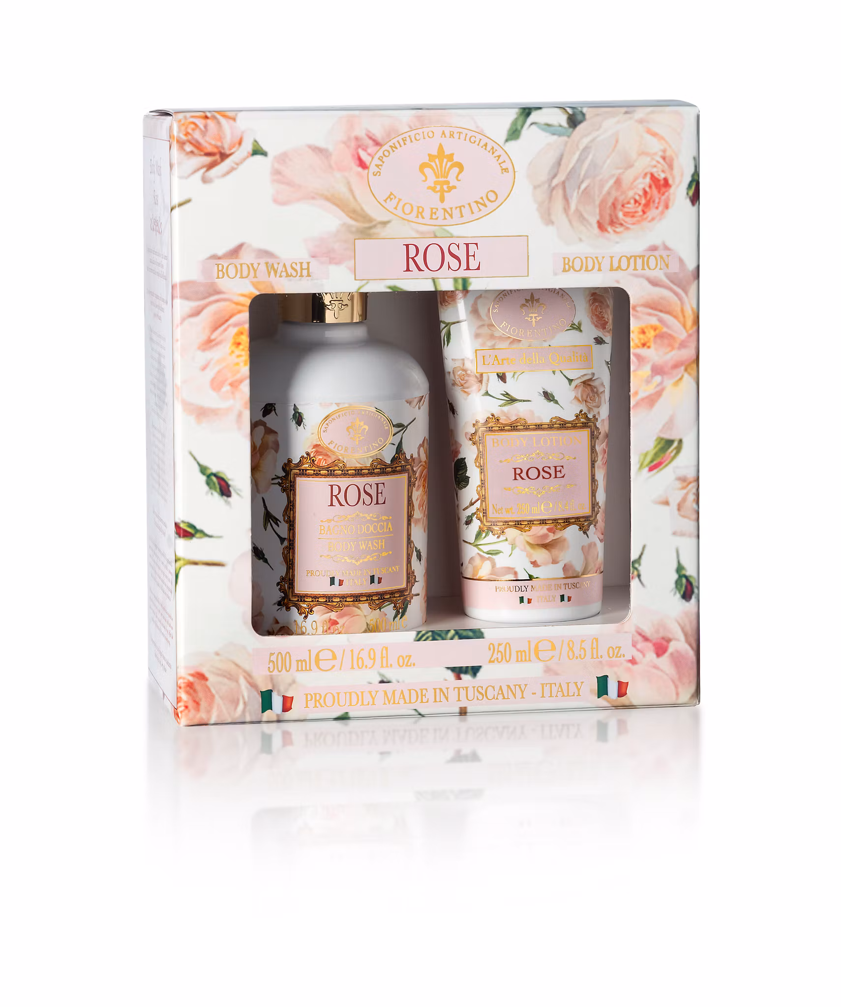 Body washl 500ml & Body lotion 250ml Rose