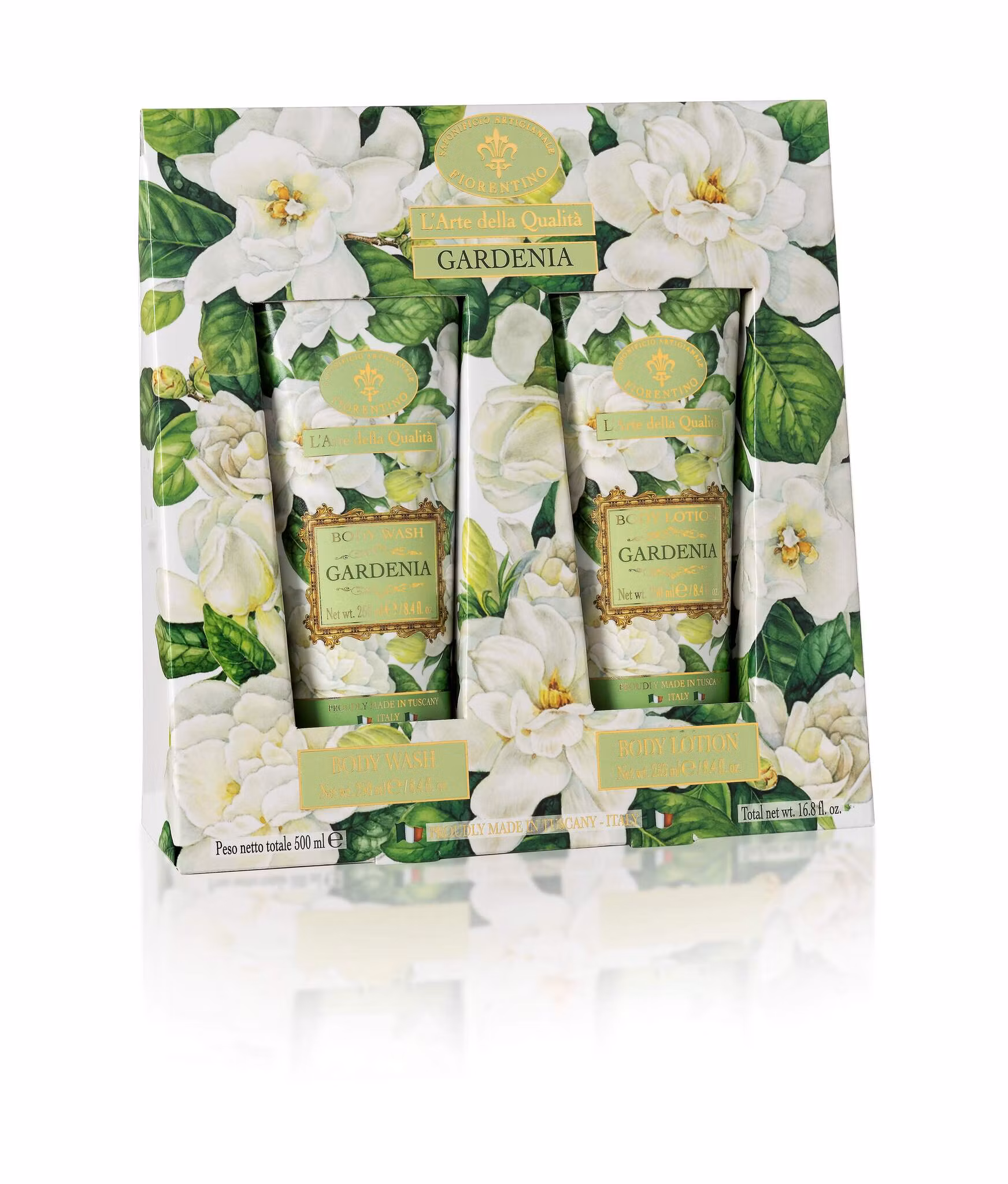 Set of 2 Tubes 250ml Body Wash and Body Lotion Gardenia
