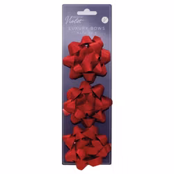 3-pack Bows Red Glitter