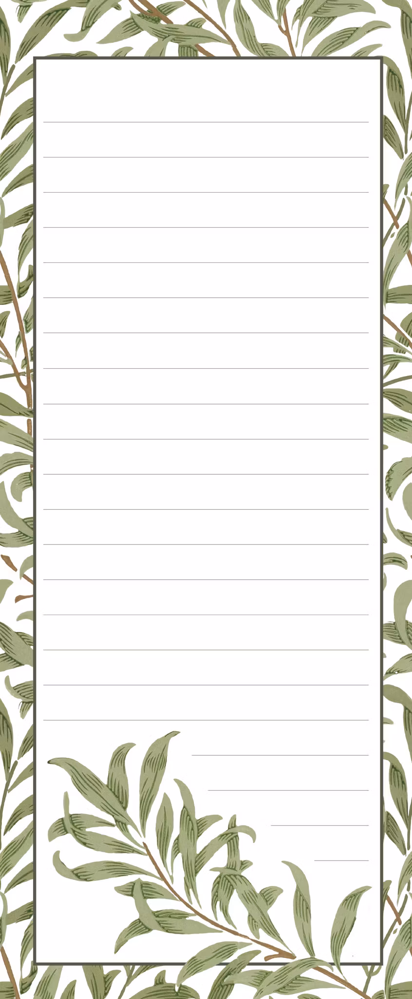 William Morris - Willow & Rose Shoppinglist