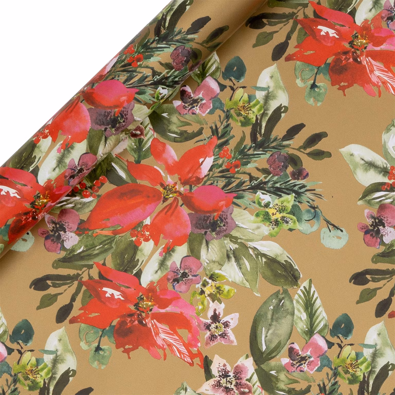 Giftwrap Plush Poinsettie Gold