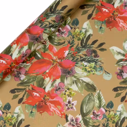 Giftwrap Plush Poinsettie Gold