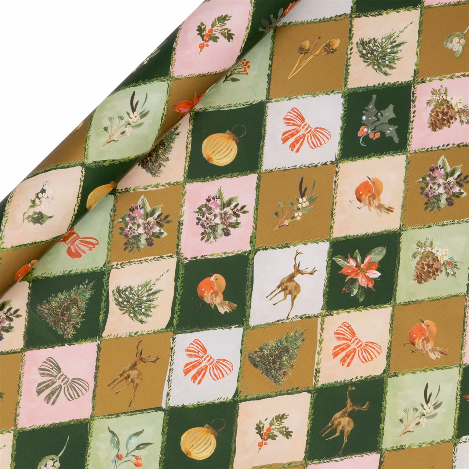 Giftwrap Winter Weave Green & Gold