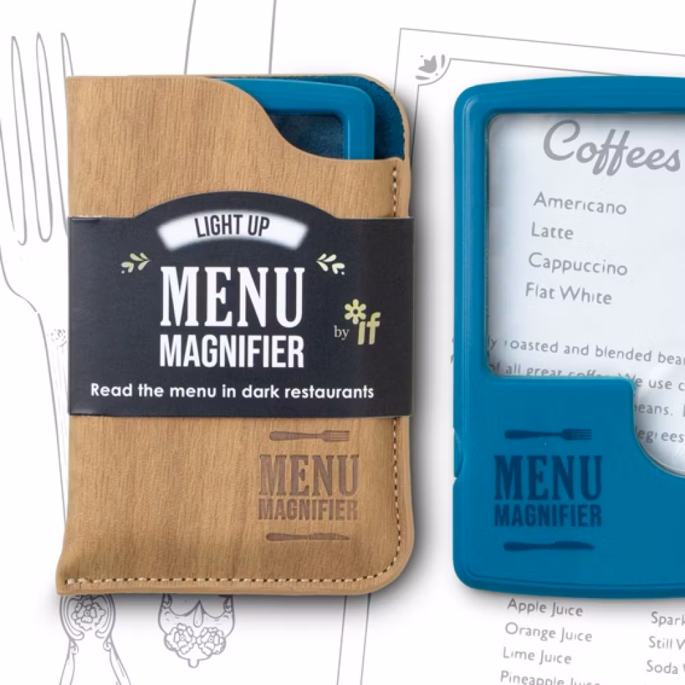Light Up Menu Magnifier Aqua