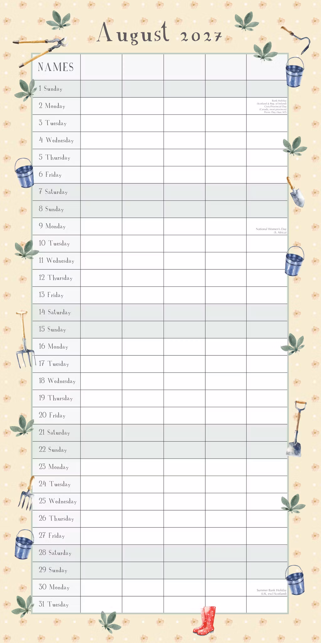 Garden - organiser