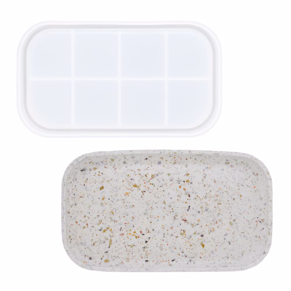 Silikonform till Jesmonite eller resin bricka med rundade kanter