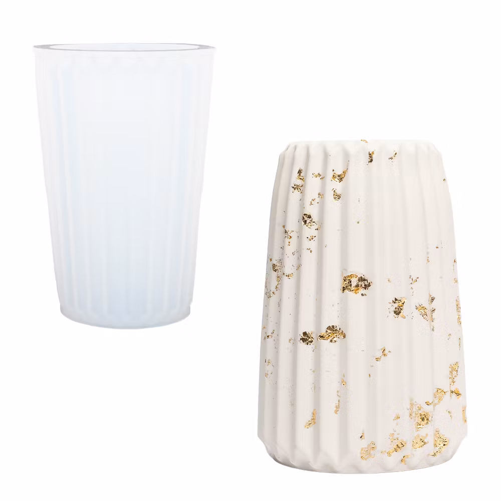 Silikonform till Jesmonite eller resin randig blomvas