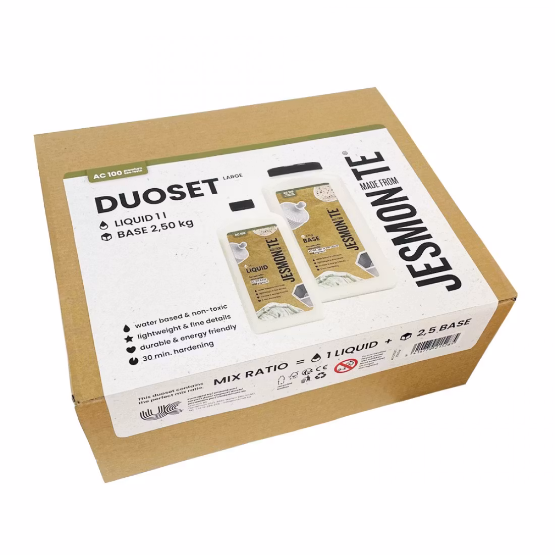 Paket Jesmonite AC100 vätska + pulver (1+ 2,5 kg)