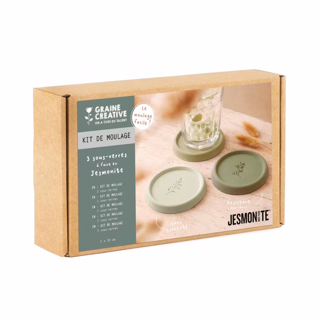 Jesmonite AC100 Kit - Glasunderlägg med löv