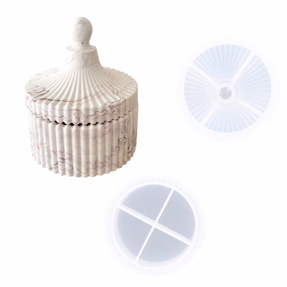 Silikonform Randig burk med lock