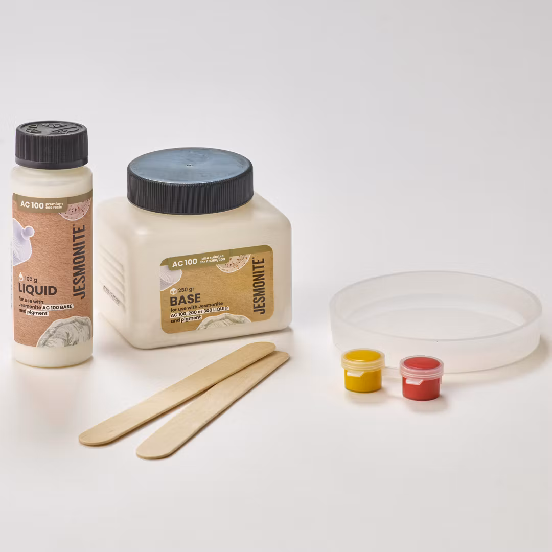 Jesmonite® Startkit – Gjut två runda glasunderlägg