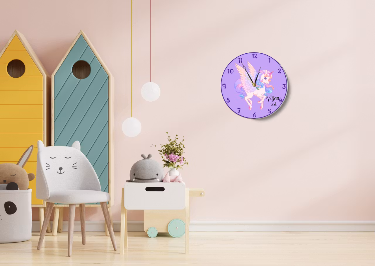Väggklocka -barn - Unikorn