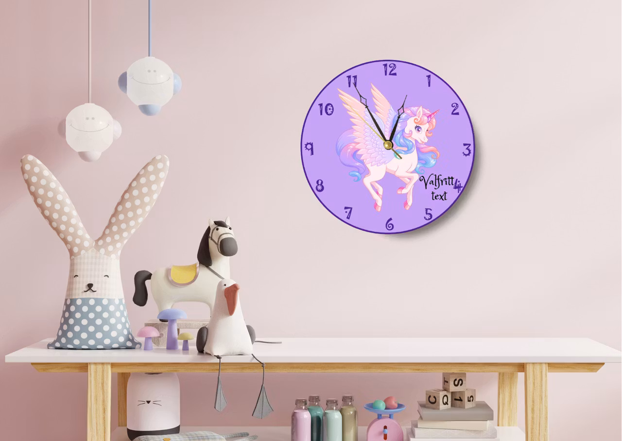 Väggklocka -barn - Unikorn