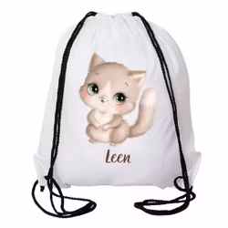Personlig gympapåse med namn- barn- Kattunge