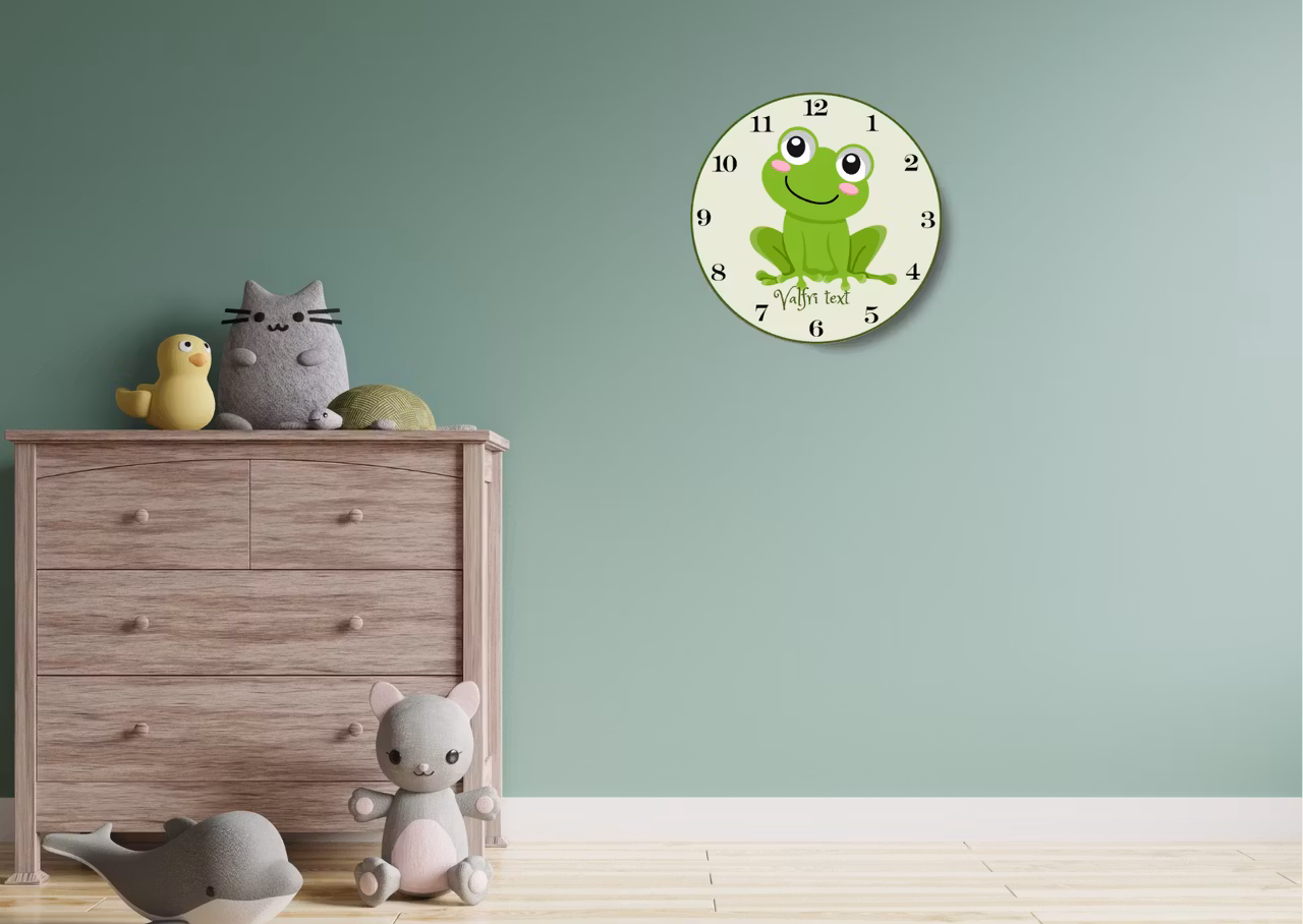 Väggklocka - barn - Groda