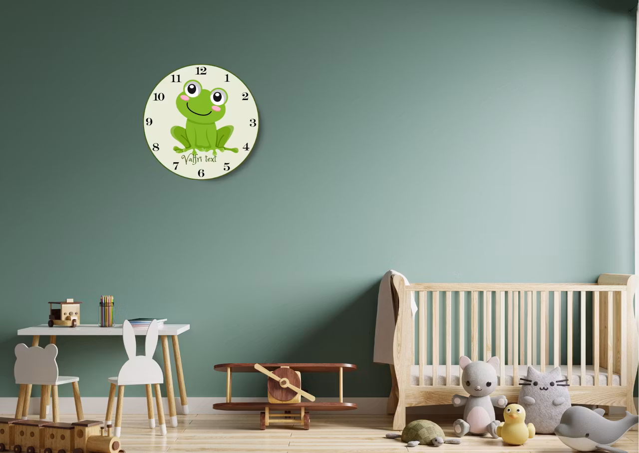 Väggklocka - barn - Groda