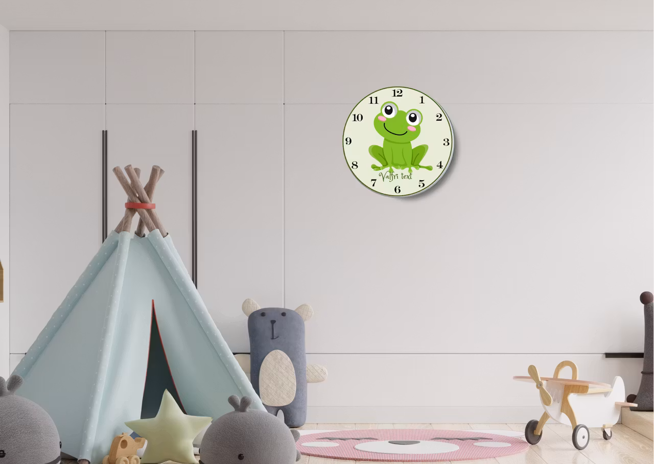 Väggklocka - barn - Groda
