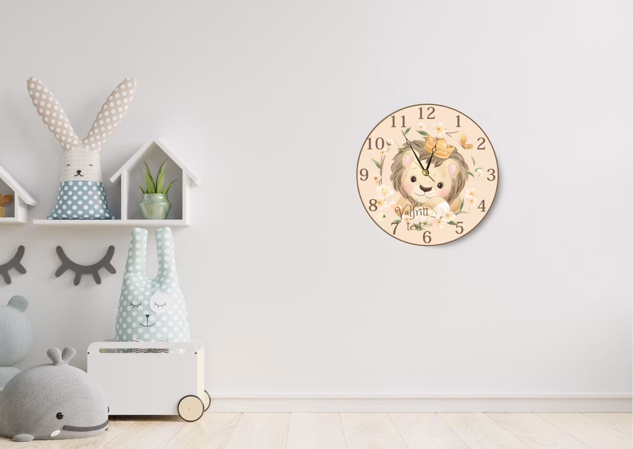 Väggklocka - barn - Lejon