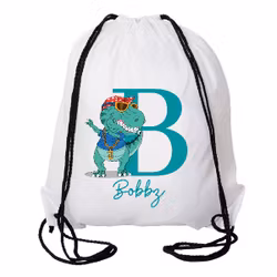 Personlig gympapåse med namn - barn -Cool dinosaurie